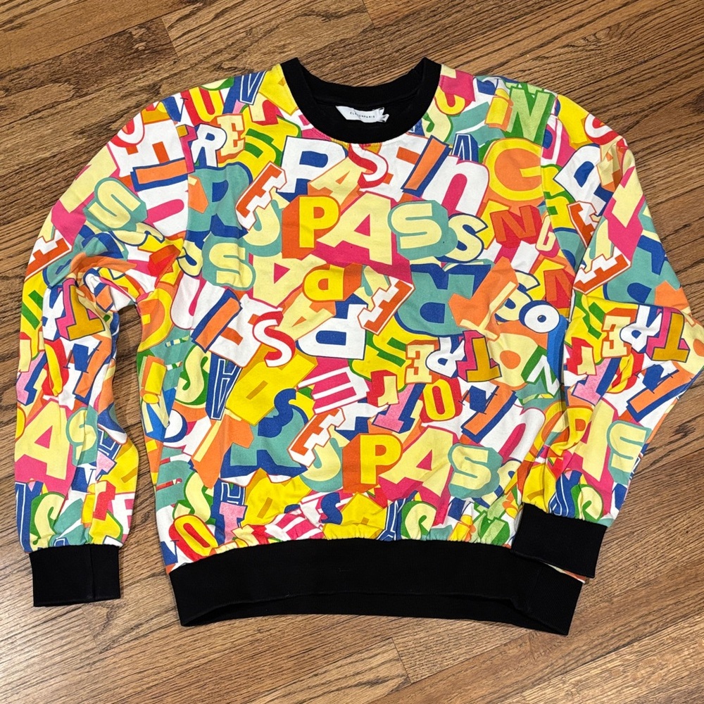 Eleven Paris Multicolor Graphic Lettering Crewneck Sweatshirt XL